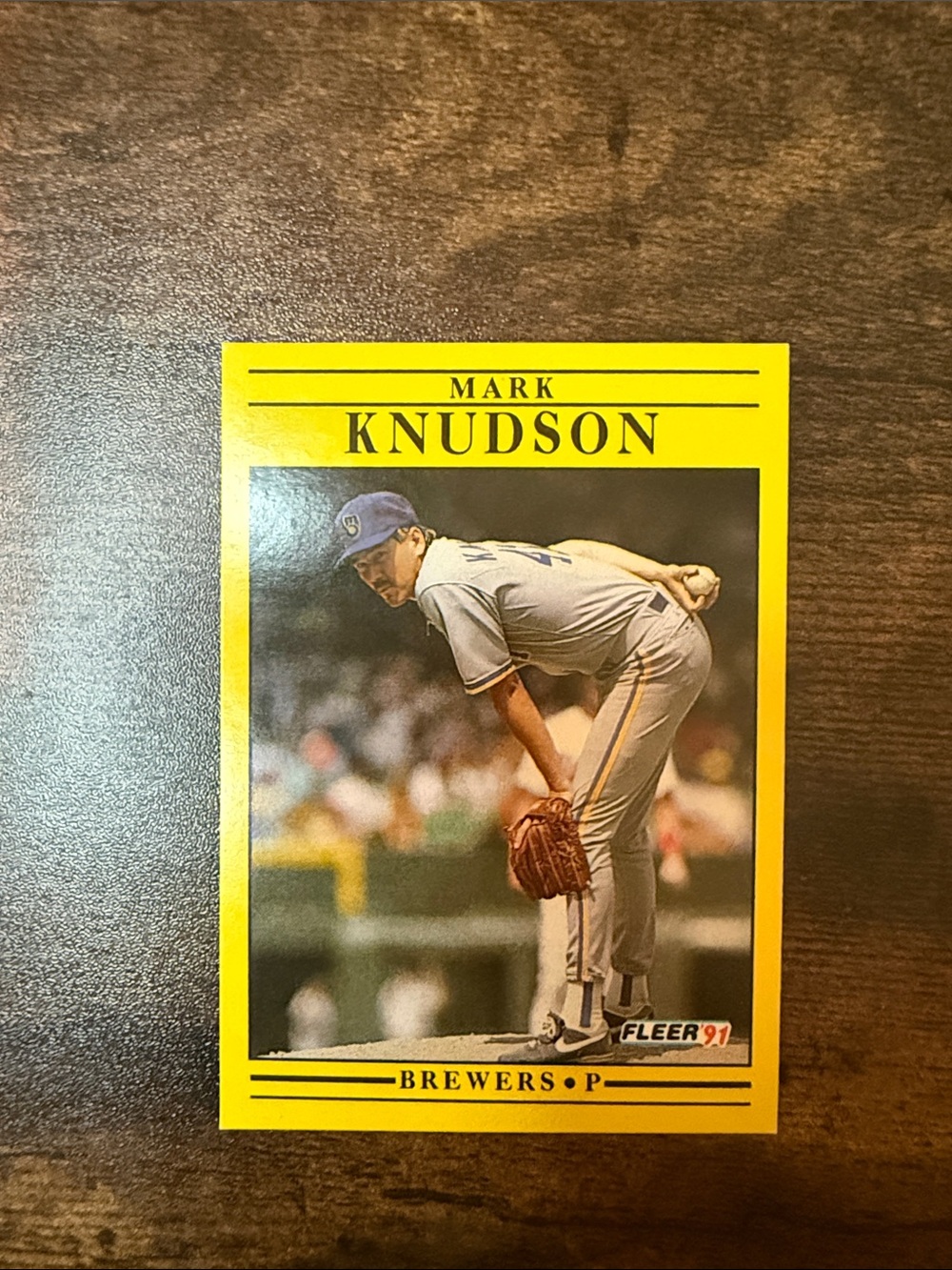 Mark Knudson Fleer '91 Baseball Card - Yellow Border